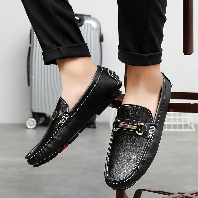 Mocassins en cuir véritable