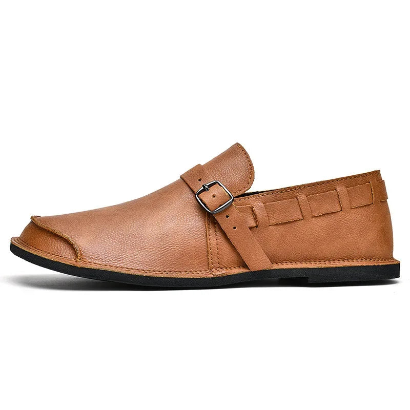 Mocassins en cuir à boucles