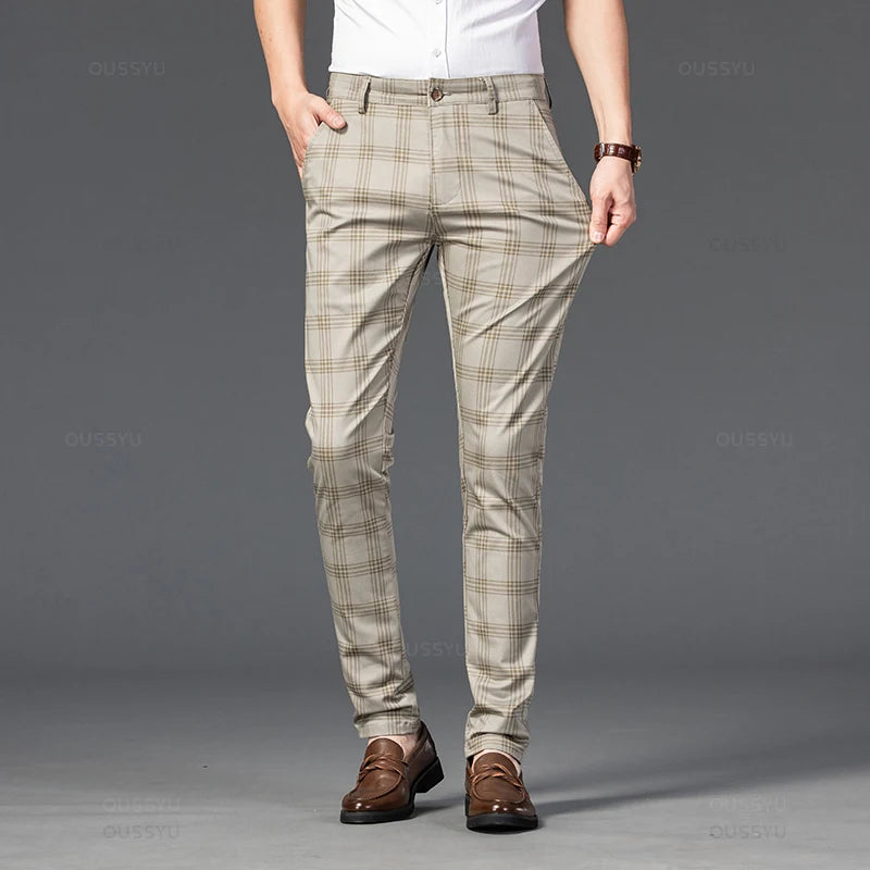 Pantalon à carreaux élégant