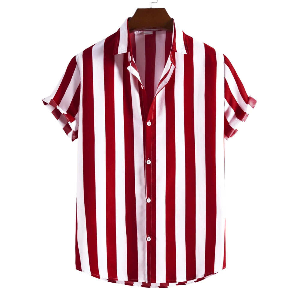Chemise d'été rayée à manches courtes