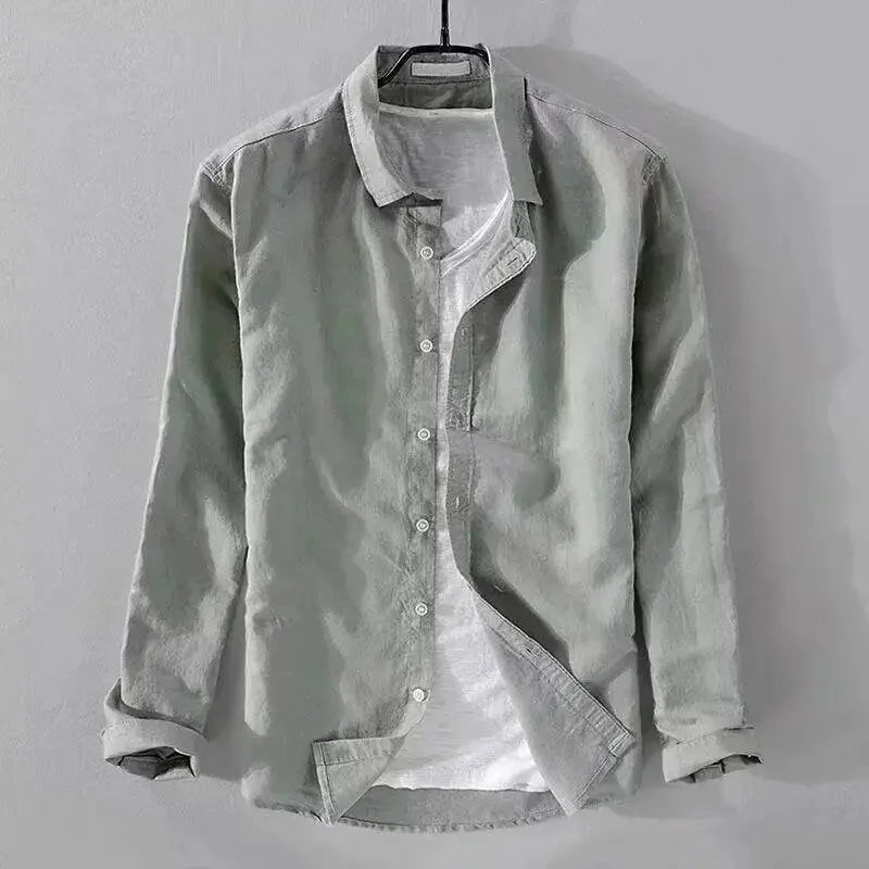 Chemise décontractée en coton et lin