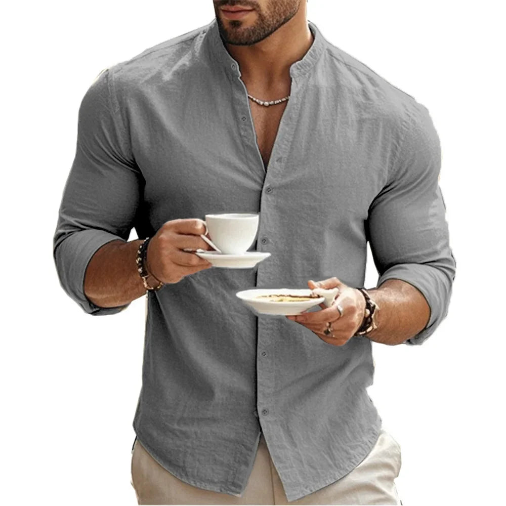 Chemise d'été décontractée en coton et lin