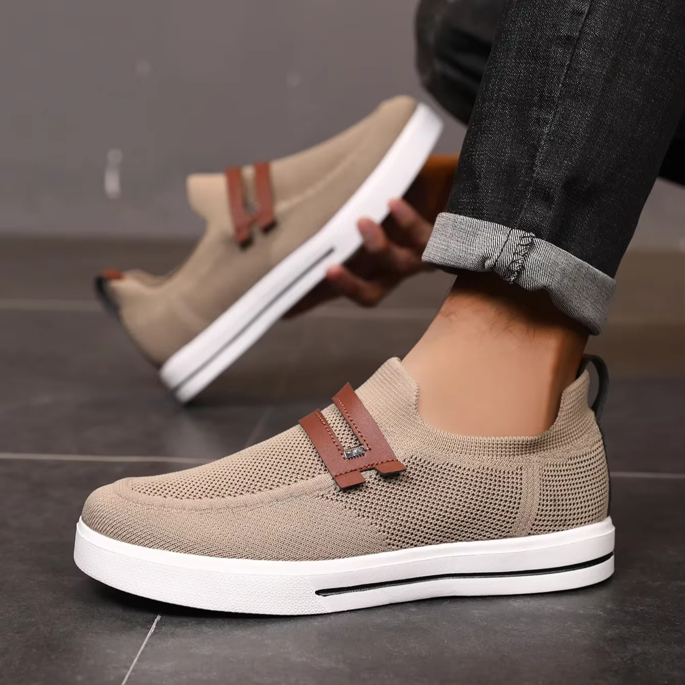 Chaussures à tricot pneumatique