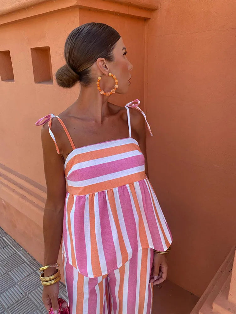 Lila - Ensemble pantalon imprimé Summer Ooutfit
