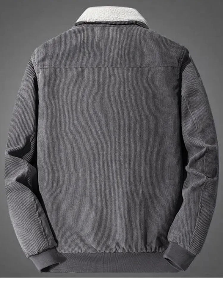 Veste élégante en velours côtelé doublé de molleton