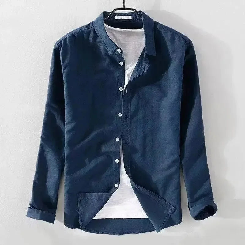 Chemise décontractée en coton et lin
