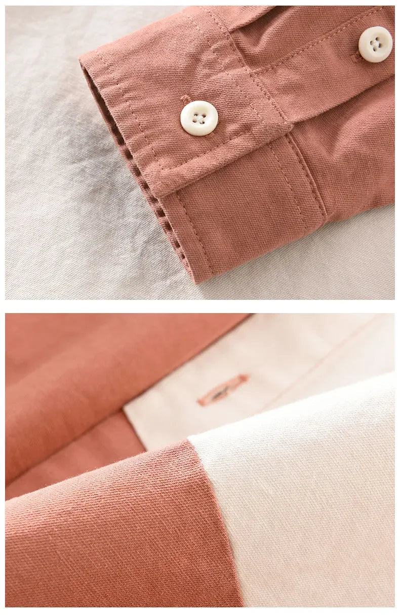 Chemise en coton bicolore