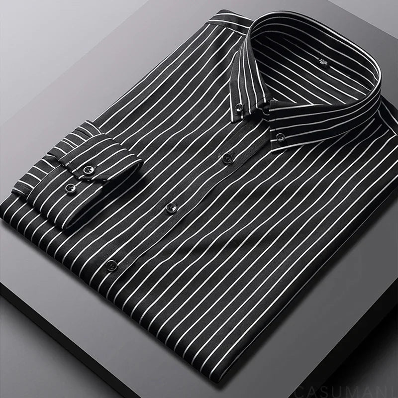 Chemise décontractée à rayures pour hommes