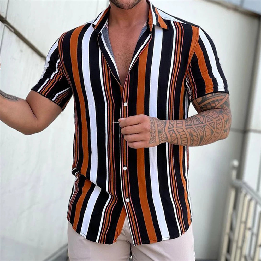 Chemise d'été rayée à manches courtes