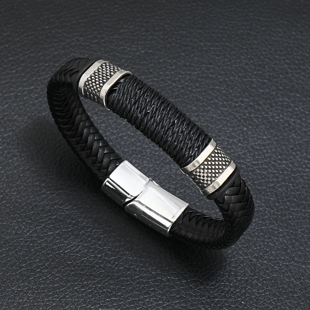 Symbole musical Bracelet en cuir pour homme