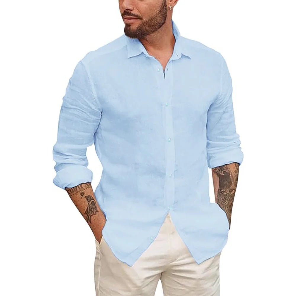 Chemise hawaïenne en coton et lin