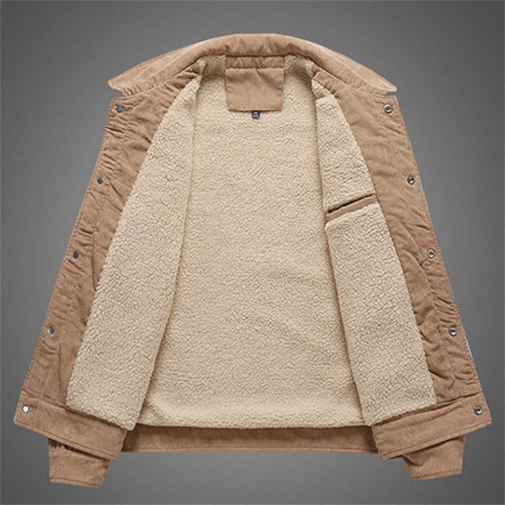 Élégante veste en velours côtelé chaud