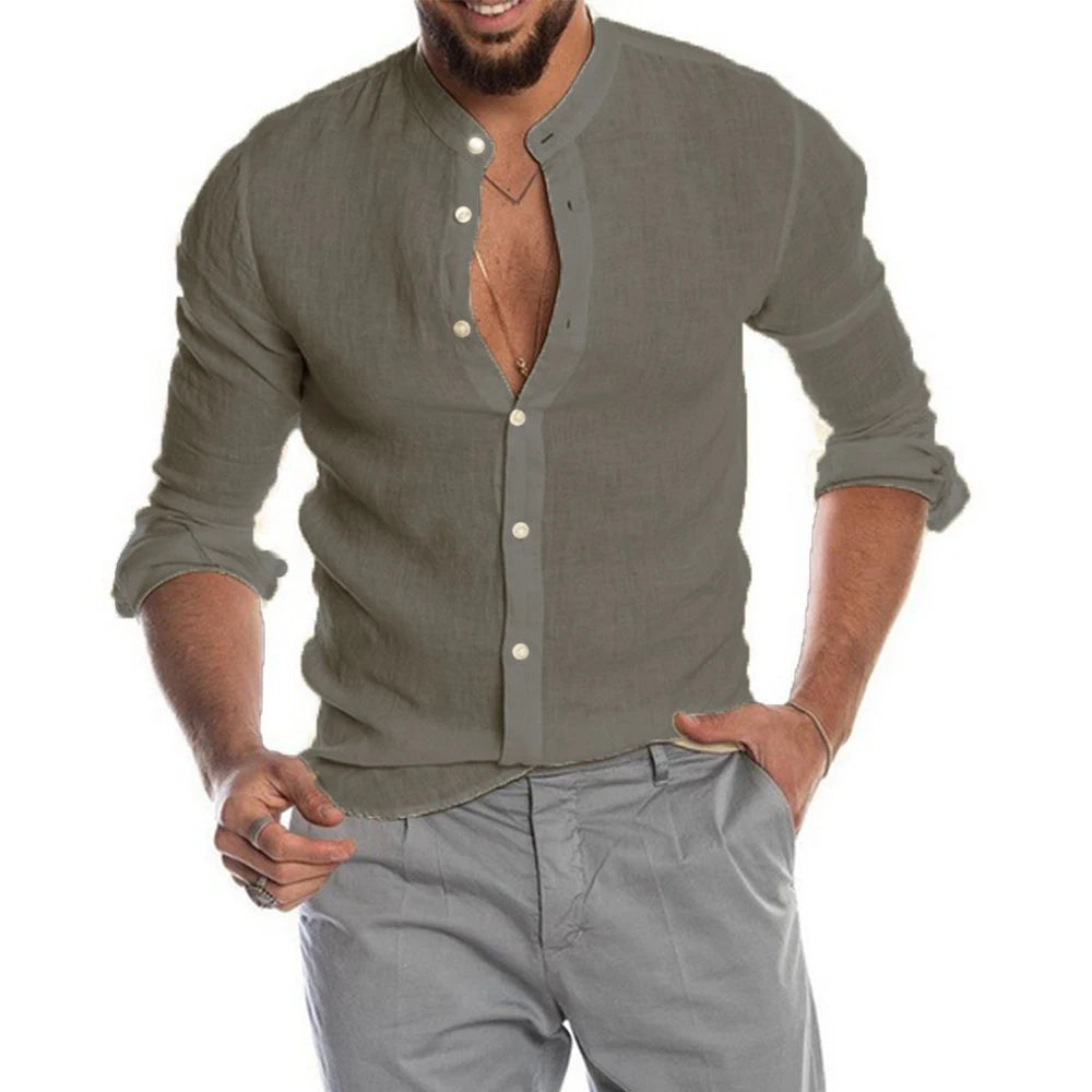 Chemise en coton et lin