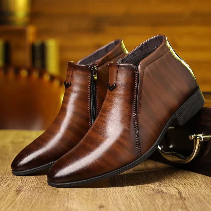 Beckett - Bottes en cuir avec fermeture éclair