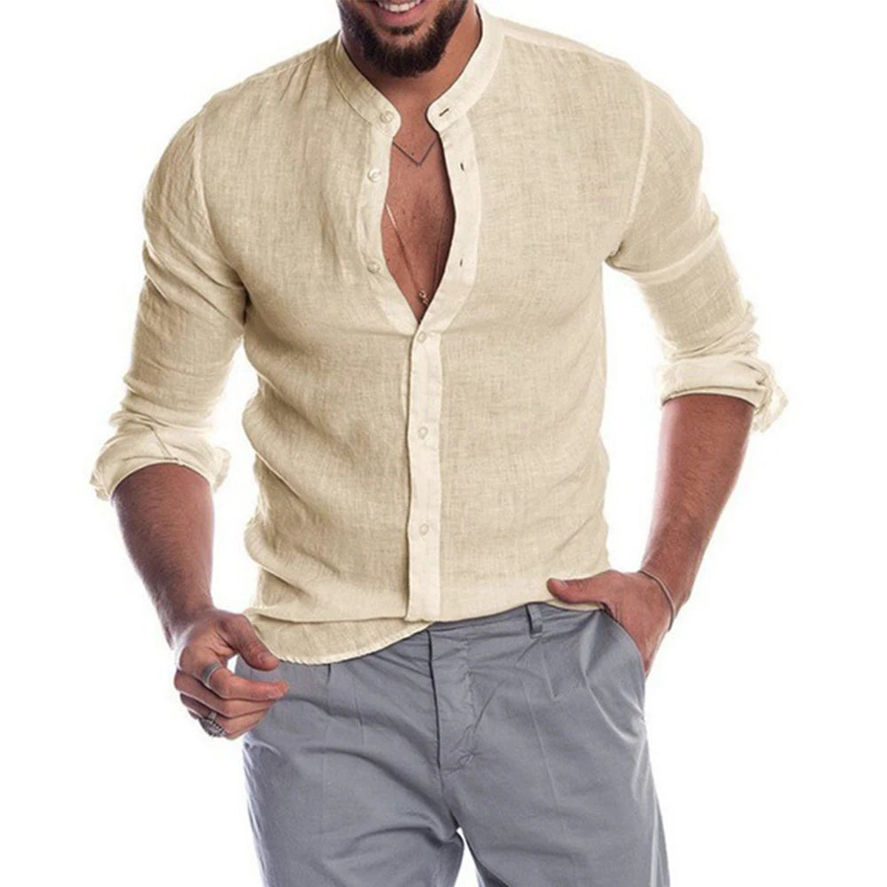Chemise en coton et lin