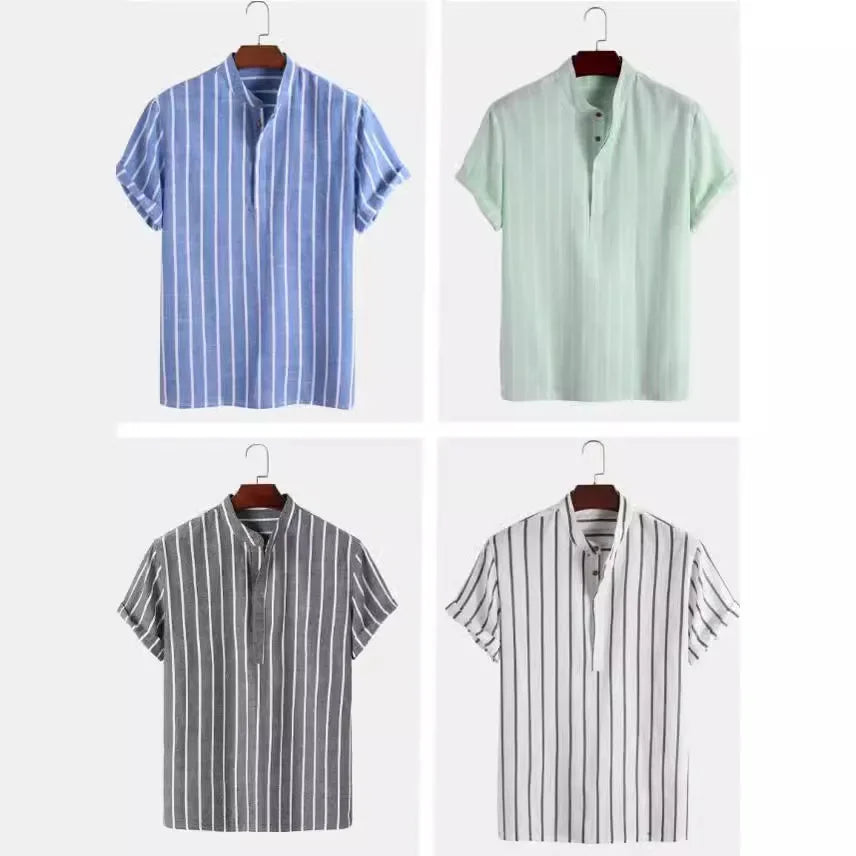 Elégante chemise rayée à manches courtes
