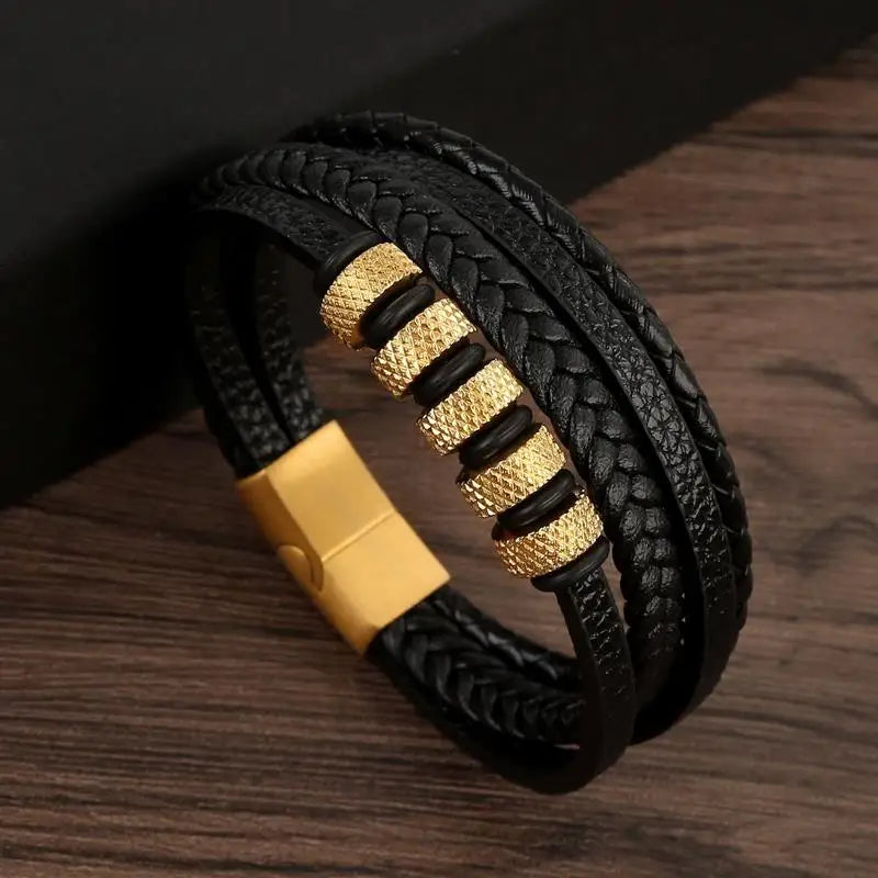 Bracelet classique en cuir pour hommes