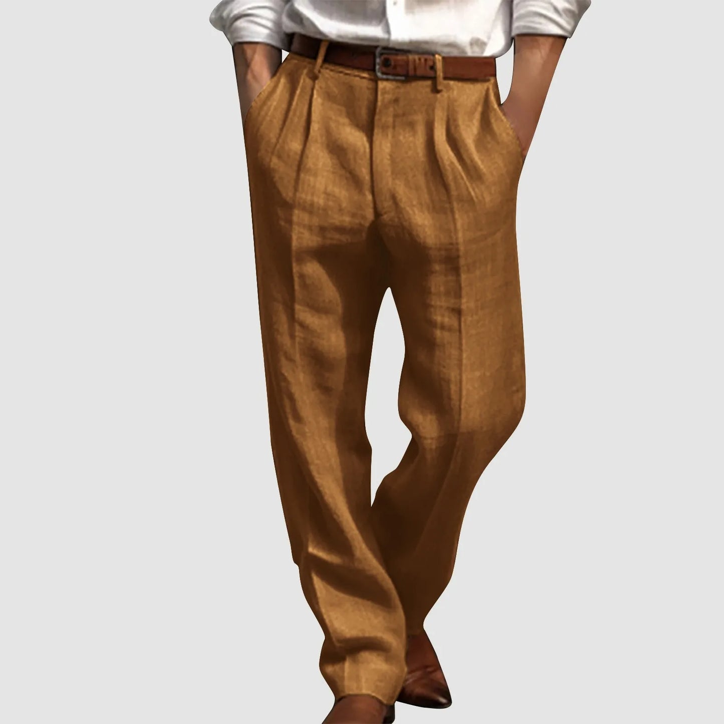 Pantalon en coton et lin