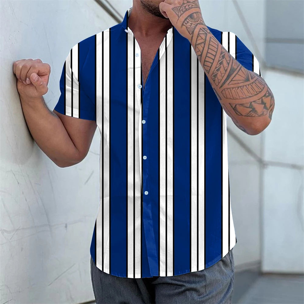 Chemise d'été rayée à manches courtes