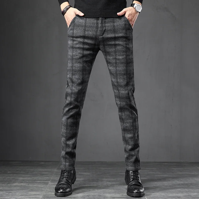 Pantalon décontracté à carreaux