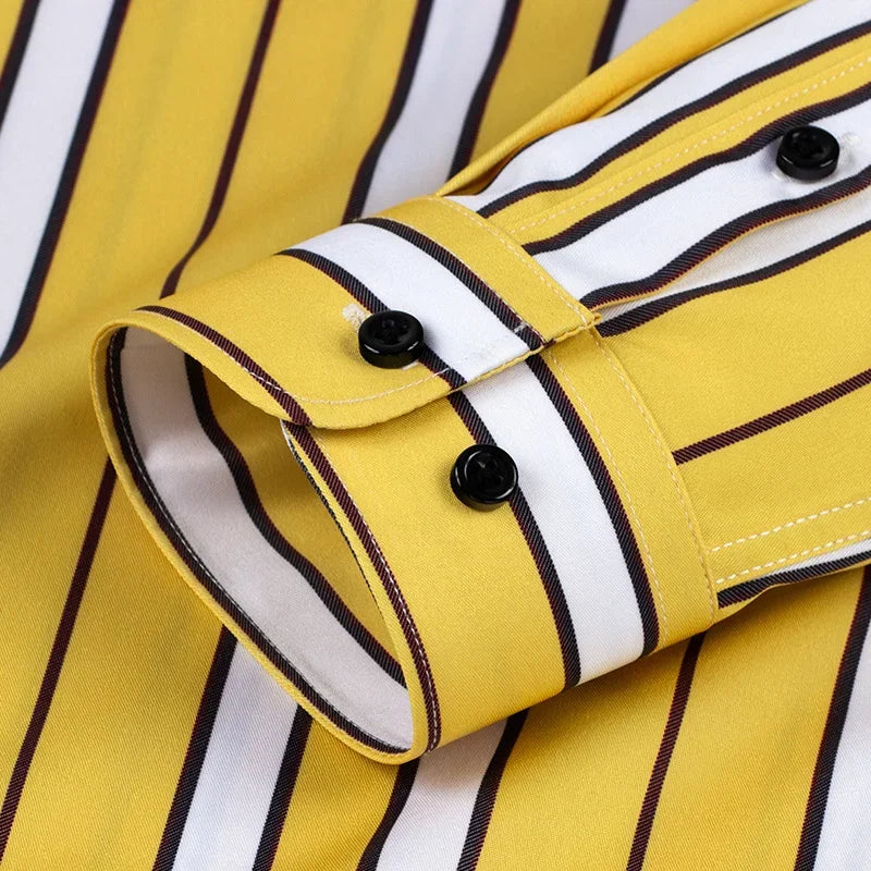 Chemise décontractée à rayures pour hommes