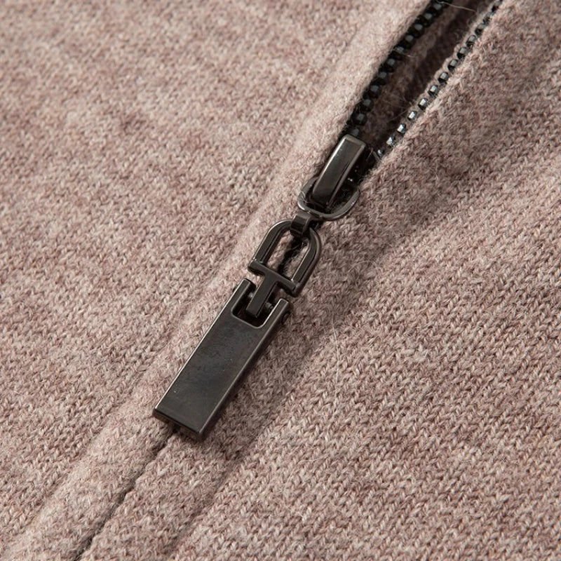 Pull zippé en laine mérinos australienne