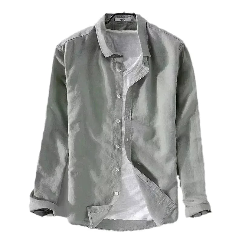 Chemise décontractée en coton et lin
