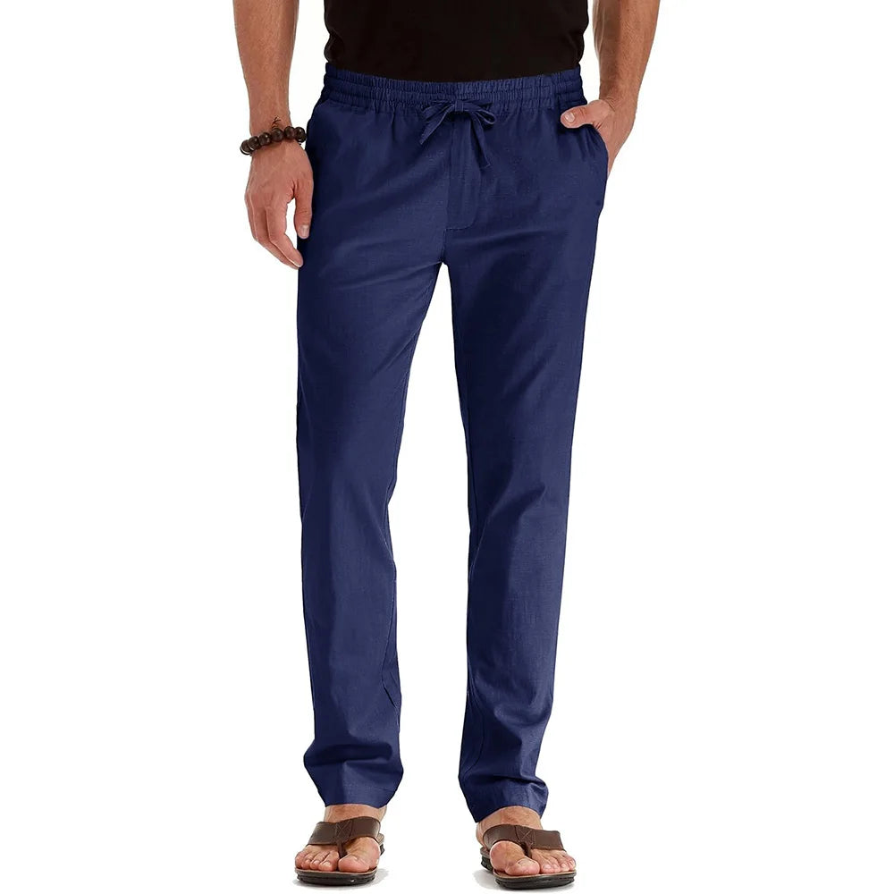 Pantalon en coton et lin