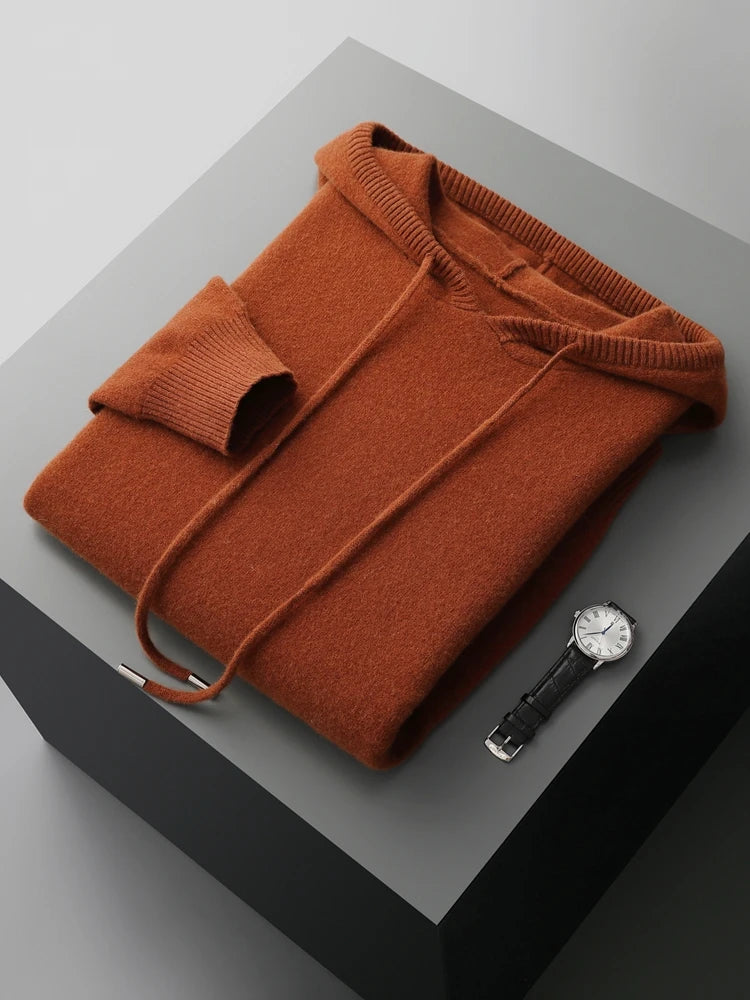 Pull à capuche en laine mérinos Sirlus