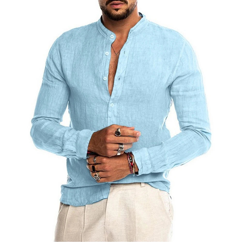 Chemise en coton et lin