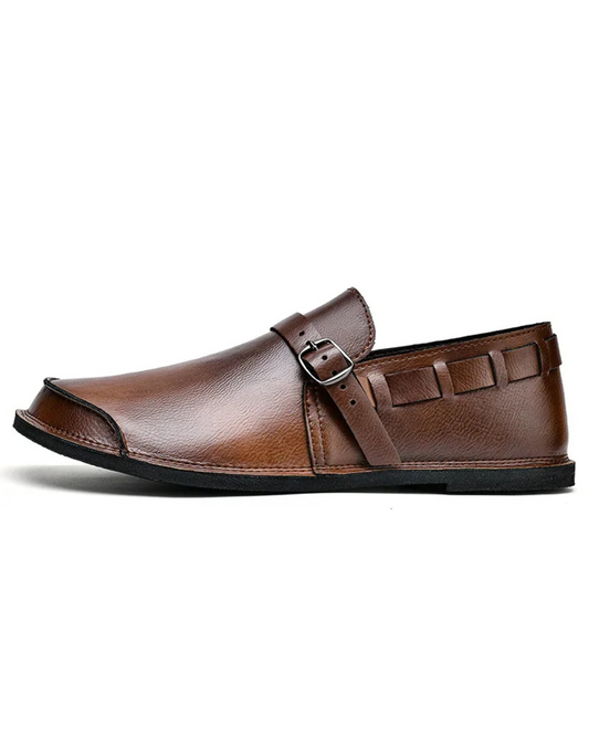Mocassins en cuir à boucles