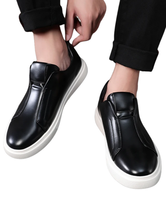 Chaussures décontractées en cuir à enfiler