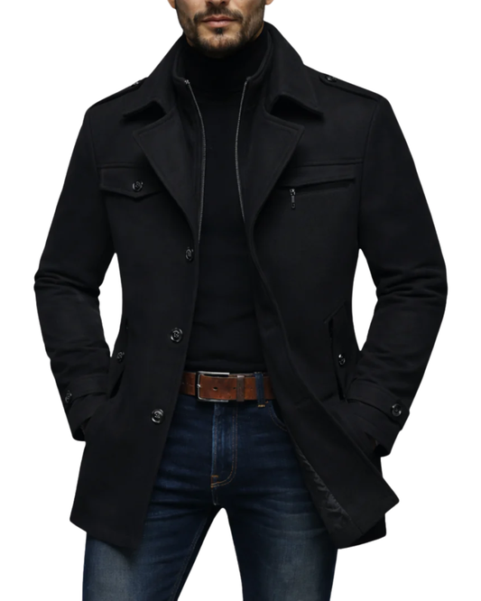 Élégant manteau en laine