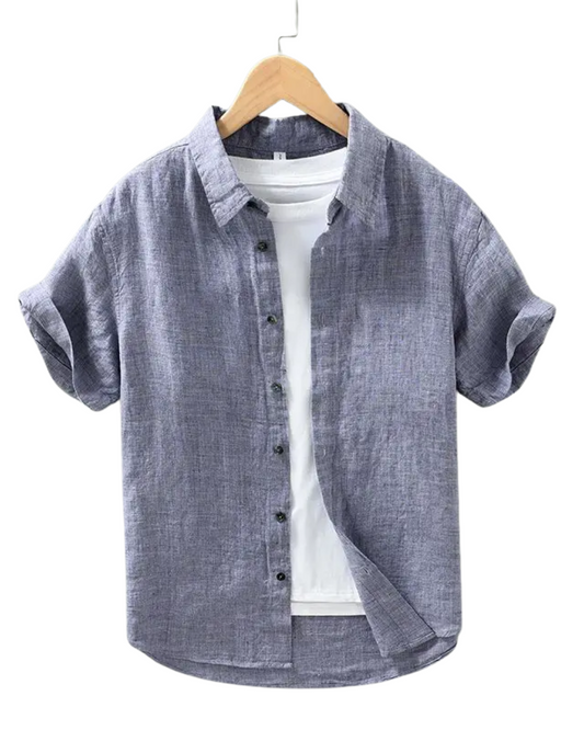 Chemise en lin à manches courtes