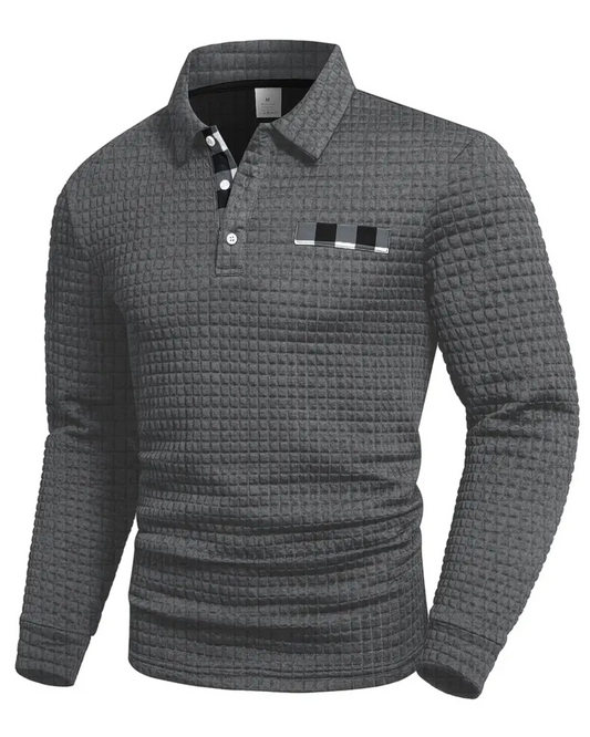Pull polo côtelé