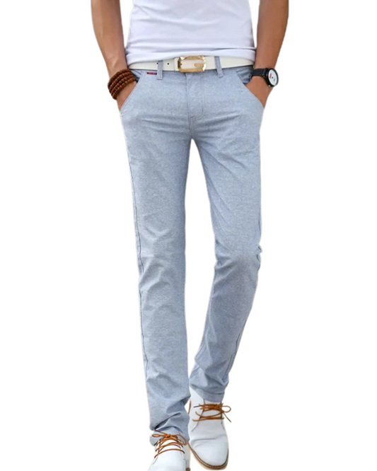 Pantalon slim en lin