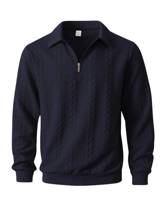 Pull élégant à motif et fermeture éclair