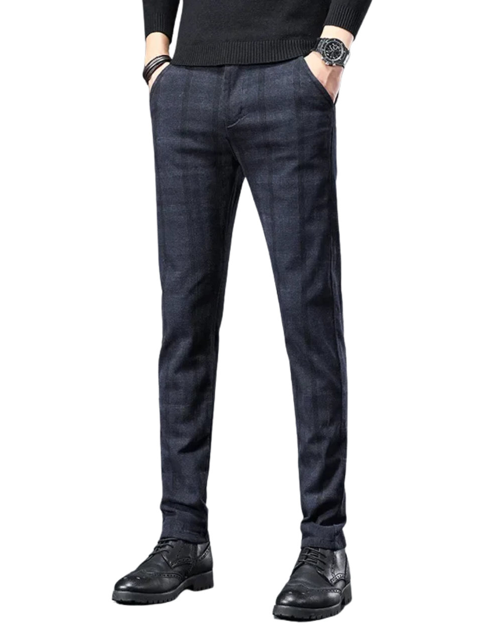 Pantalon décontracté à carreaux