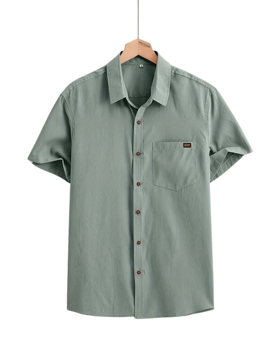 Chemise décontractée en coton à manches courtes