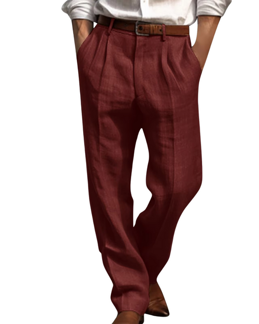 Pantalon en coton et lin