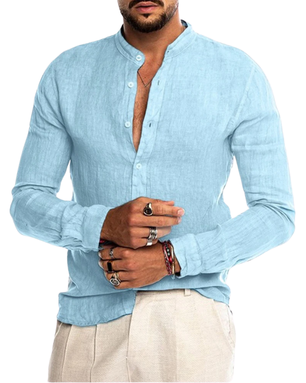 Chemise en coton et lin