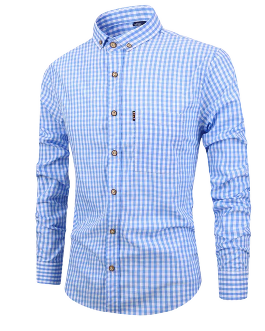 Chemise élégante en coton à carreaux