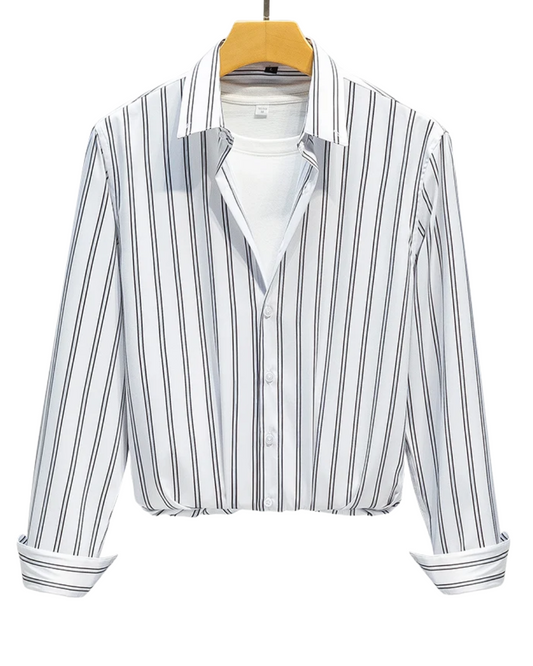 Chemise élégante à rayures pour hommes