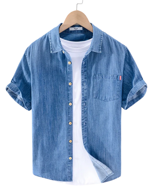 Chemise en jean à manches courtes