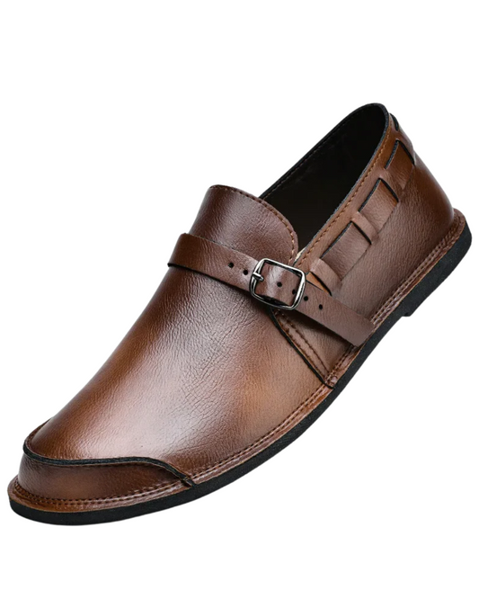 Mocassins en cuir à boucles
