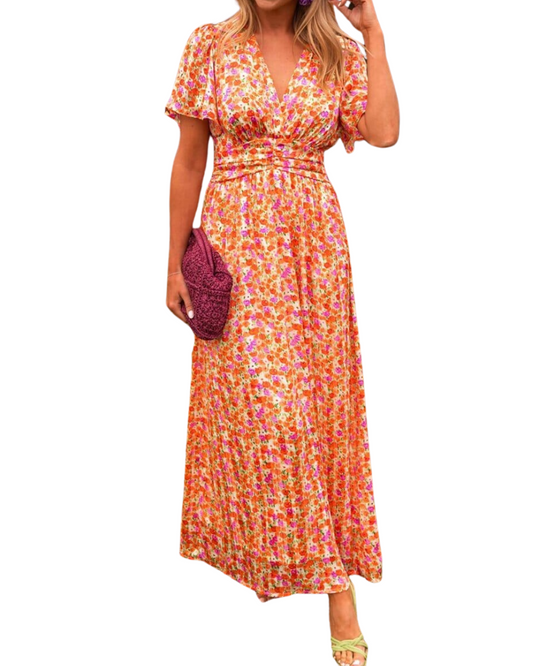 Robe longue élégante avec décolleté en V