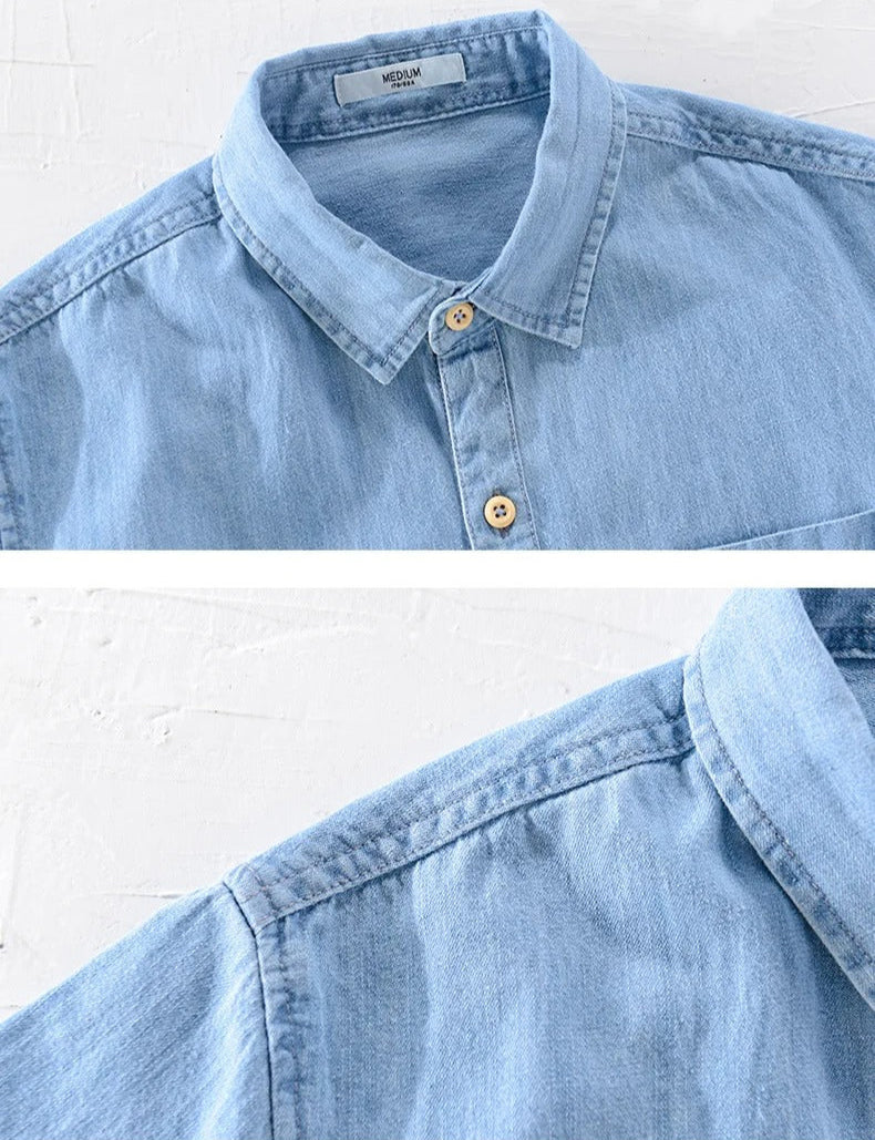 Chemise en jean à manches courtes