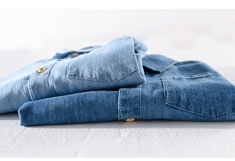 Chemise en jean à manches courtes