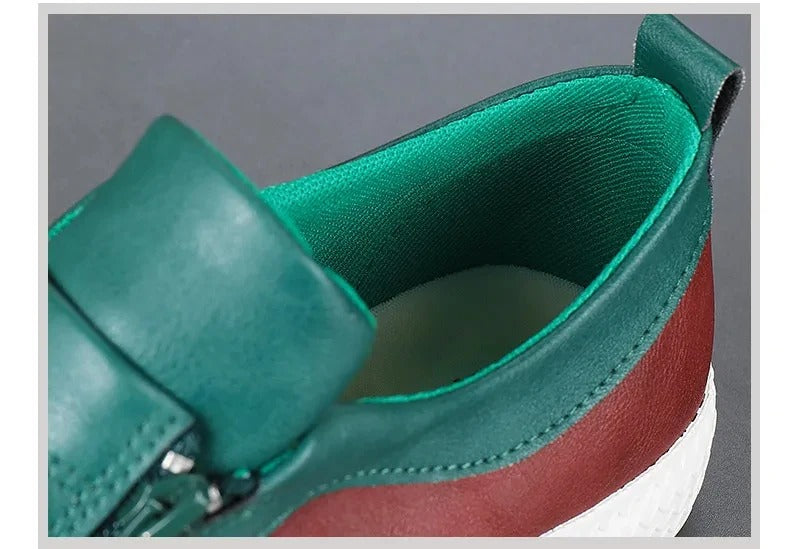 Chaussures en cuir avec fermeture éclair