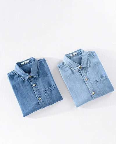 Chemise en jean à manches courtes